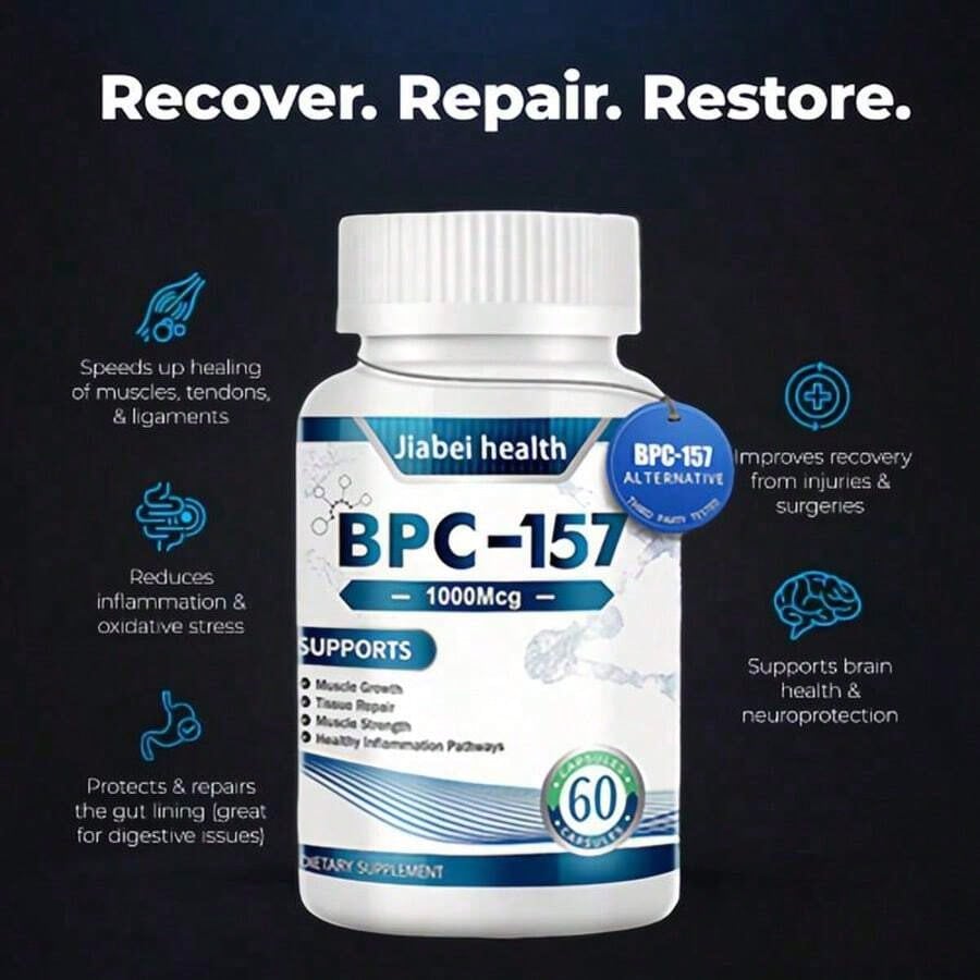 BPC-157 Supplement 1000mcg for Tissue Repair & Joint Health -60 Capsules