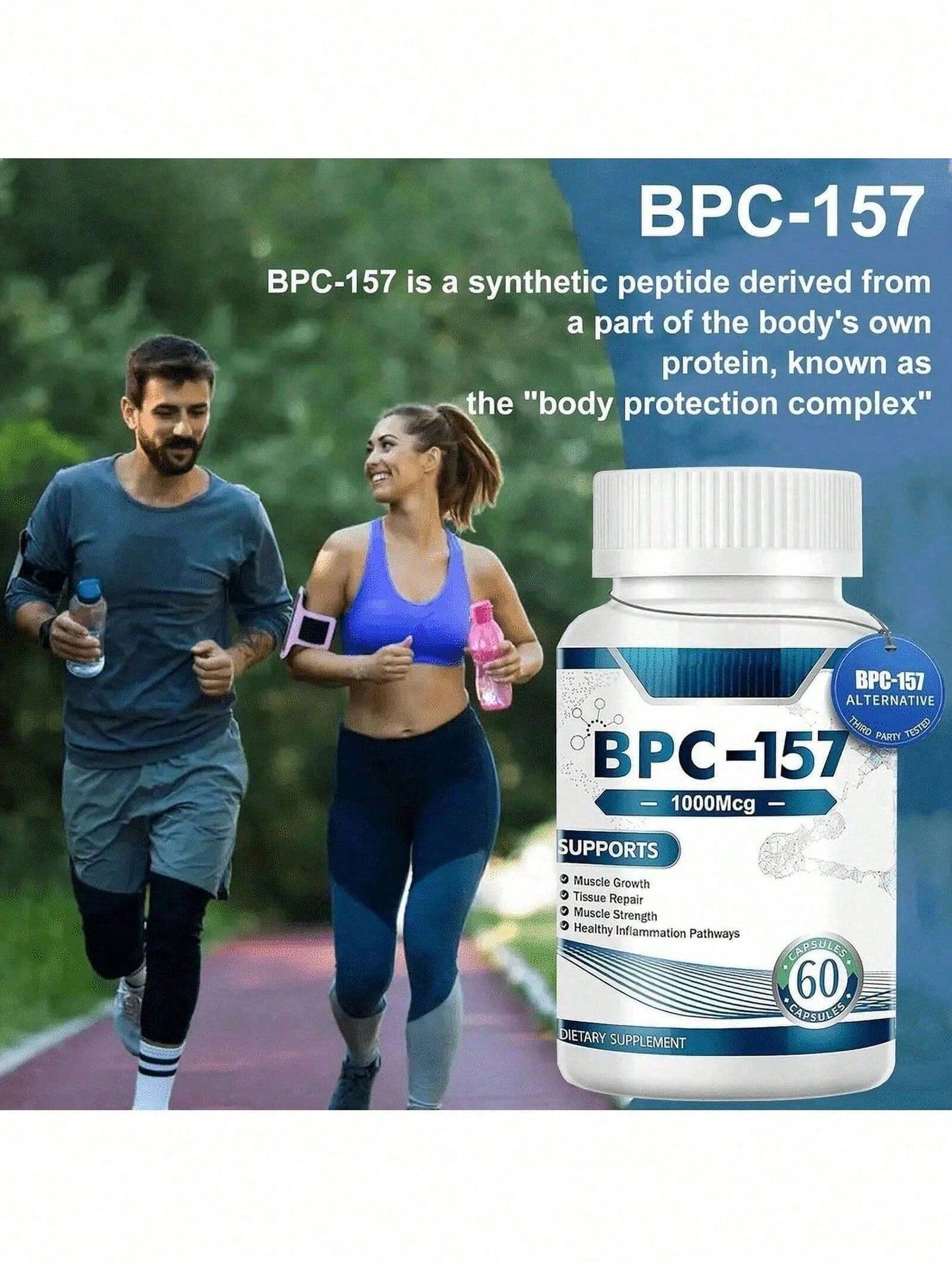 BPC-157 Supplement 1000mcg for Tissue Repair & Joint Health -60 Capsules