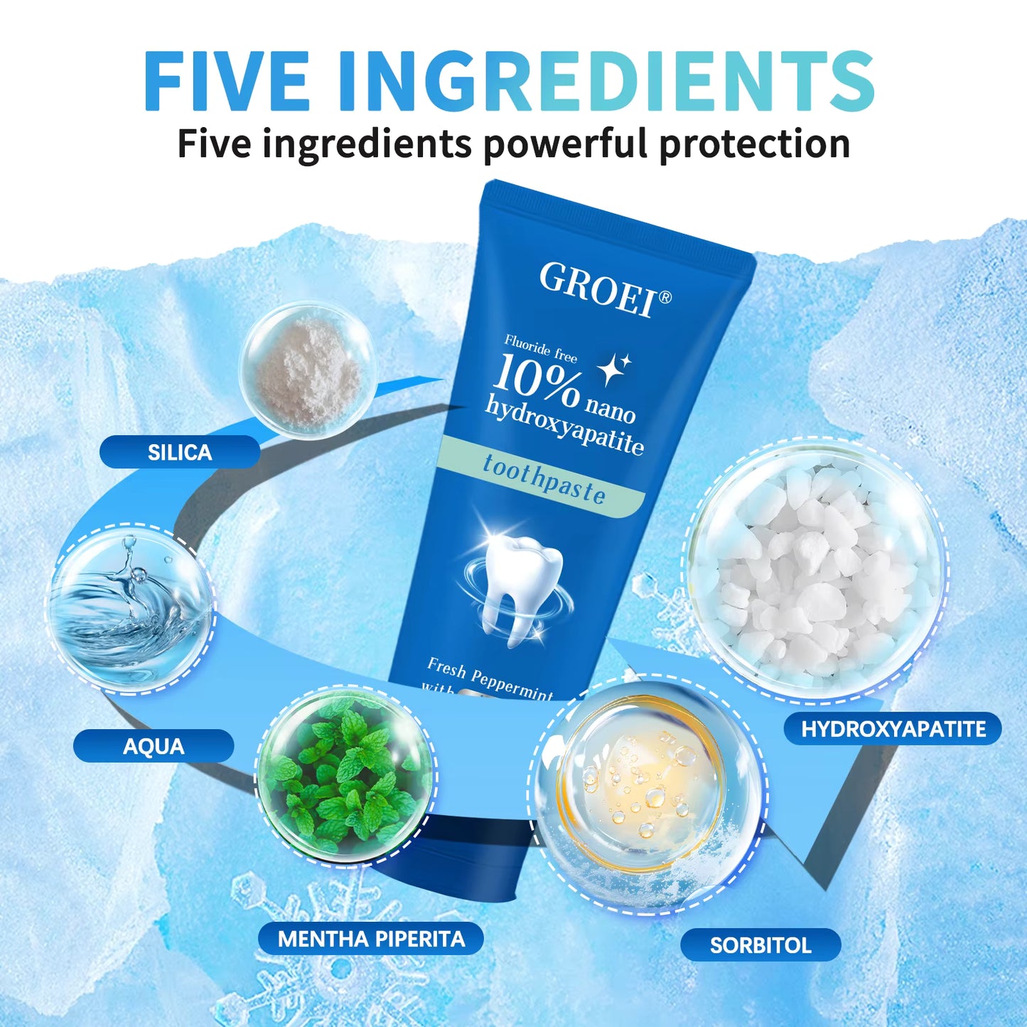 10% Nano Hydroxyapatite Toothpaste - Fluoride Free, Xylitol Toothpaste